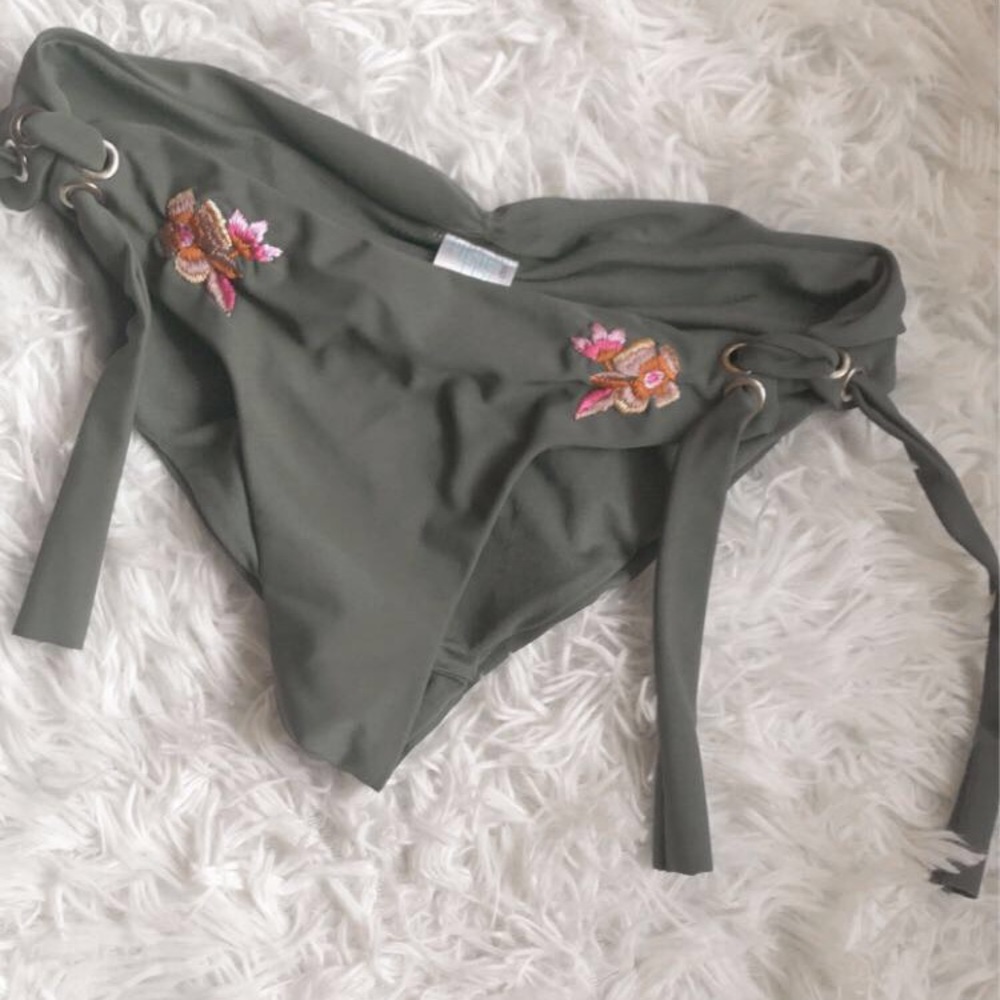 green bathing suit bottoms